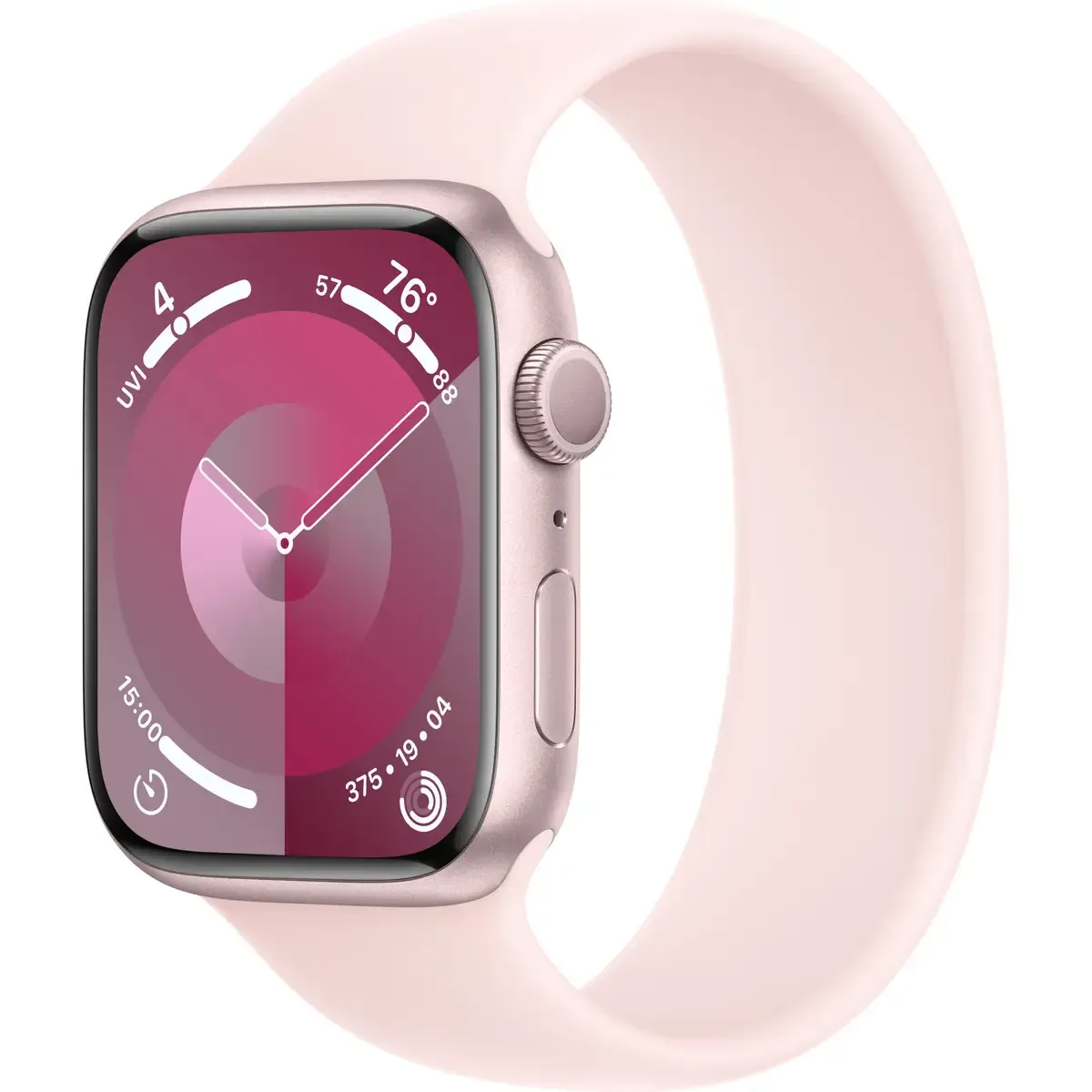 Смарт-часы Apple Watch Series 9 GPS 45mm Pink Aluminum Case with Light Pink Solo Loop - Size 7 (MR9T3+MTH73)