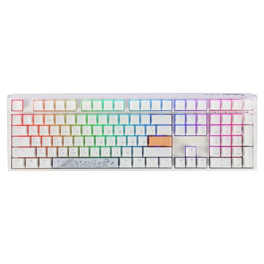 Клавиатура Ducky One 3 Cherry MX Blue RGB UA USB White (DKON2108ST-CUAPXPWWWSC1)