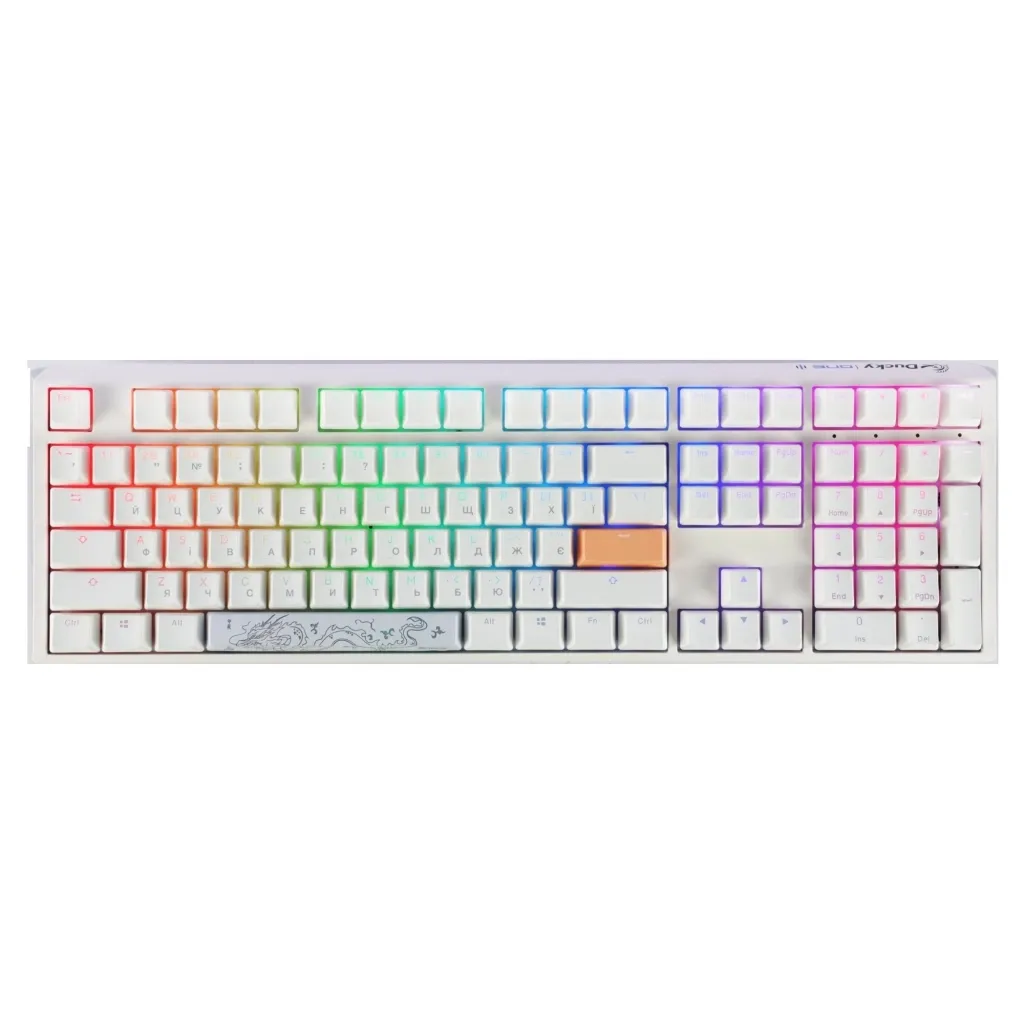 Клавіатура Ducky One 3 Cherry MX Silent Red RGB UA USB White (DKON2108ST-SUAPXPWWWSC1)