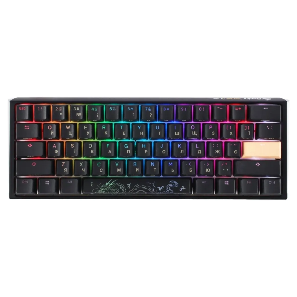 Клавиатура Ducky One 3 Mini Cherry MX Silent Red RGB UA USB Black (DKON2161ST-SUAPXCLAWSC1)