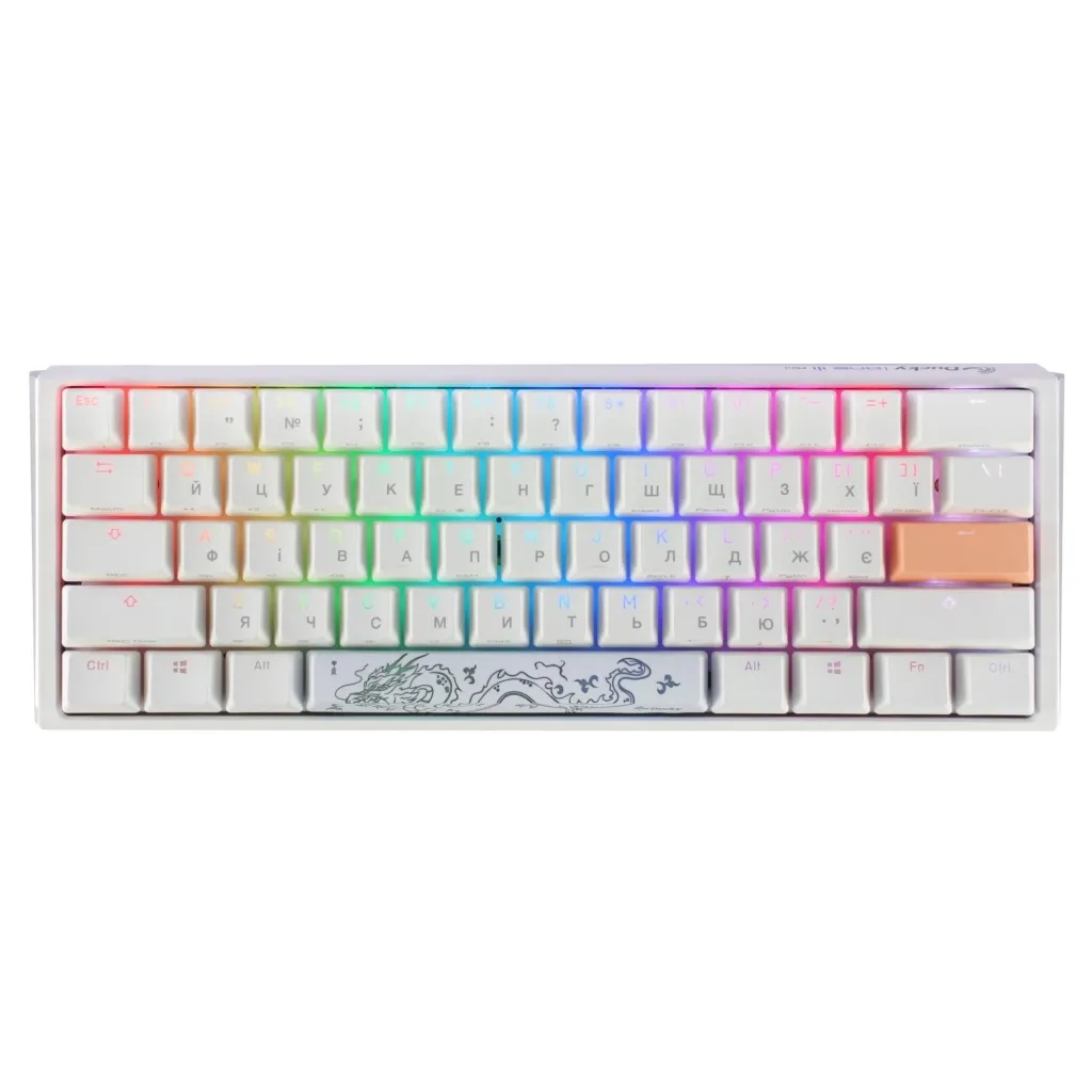 Клавиатура Ducky One 3 Mini Cherry MX Silent Red RGB UA USB White (DKON2161ST-SUAPXPWWWSC1)