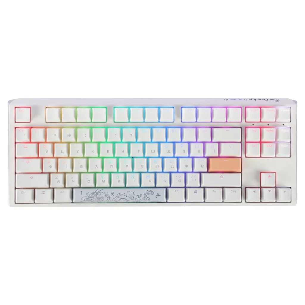 Клавиатура Ducky One 3 TKL Cherry MX Brown RGB UA USB White (DKON2187ST-BUAPXPWWWSC1)