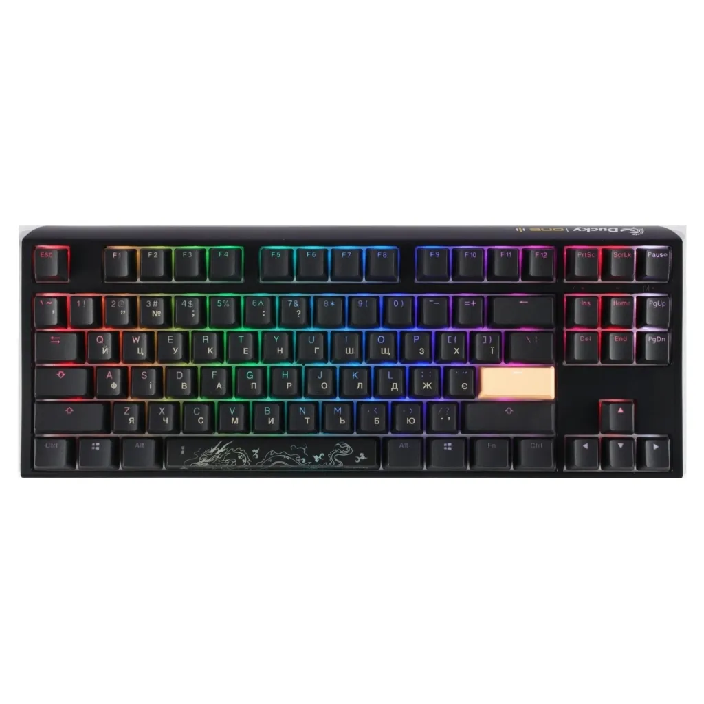 Клавиатура Ducky One 3 TKL Cherry MX Speed Silver RGB UA USB Black (DKON2187ST-PUAPXCLAWSC1)