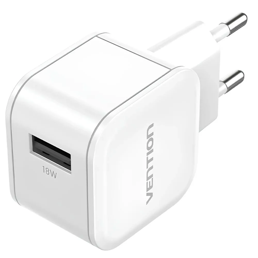 Зарядное устройство Vention 1xUSB 18W QC3.0 White (FEKW0-EU)