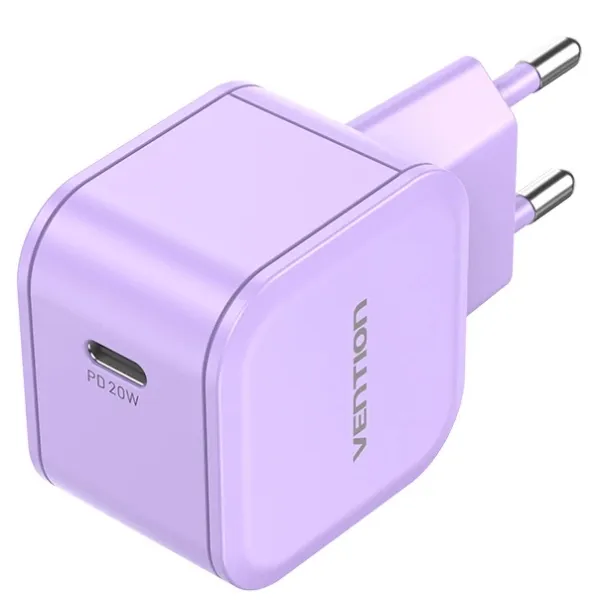 Зарядное устройство Vention 1xUSB-C 20W PD3.0/QC3.0 Purple (FEJV0-EU)