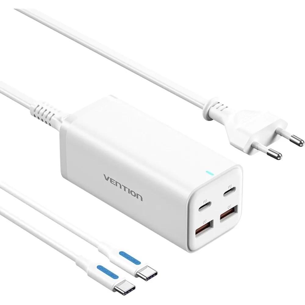 Зарядное устройство Vention 4xUSB 100W (2xUSB-C+2xUSB-A) White (FBSWG-EU)