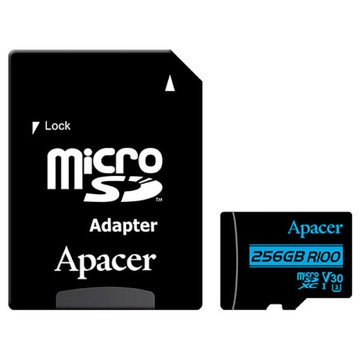 Карта памяти Apacer microSDXC 256GB UHS-I U3 V30 (AP256GMCSX10U7-R)