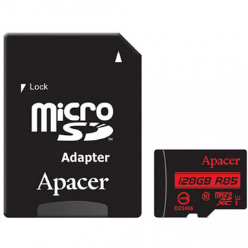 Карта пам'яті  Apacer microSDXC 128GB UHS-I U1+adapter (R85MB/s) (AP128GMCSX10U5-R)