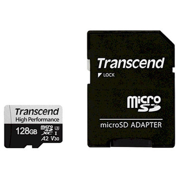 Карта памяти Transcend 128GB UHS-I/U3 Class 10 330S R100/W85MB/s + SD (TS128GUSD330S)