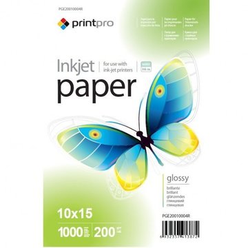 Фотопапір PrintPro глянц. 200г/м 10x15 (PG200-1000)