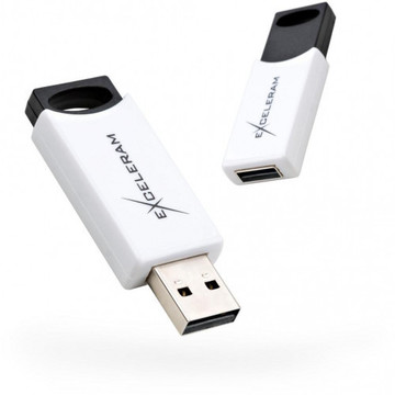 Флеш память USB eXceleram 64GB H2 Series White/Black USB 2.0 (EXU2H2W64)