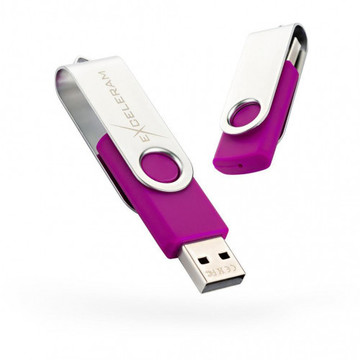 Флеш пам'ять USB eXceleram 32GB P1 Series Silver/Purple USB 2.0 (EXP1U2SIPU32)