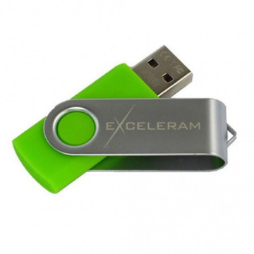 Флеш пам'ять USB eXceleram 16GB P1 Series Silver/Green USB 2.0 (EXP1U2SIGR16)