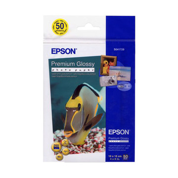 Фотопапір Epson Premium Glossy Photo Paper глянцевий 255г/м2 10х15см 50арк. (C13S041729)