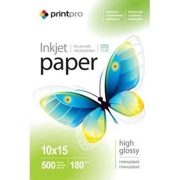 Бумага PrintPro глянцевый 180г/м2 10x15см 500л. (PGE1805004R)