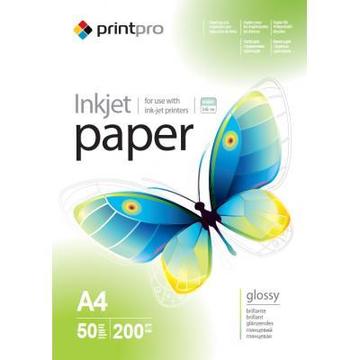 Папір PrintPro глянсовий 200г/м2 A4 50арк. (PGE200050A4)