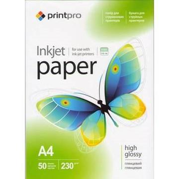 Папір PrintPro глянсовий 230г/м2 A4 50арк. (PGE230050A4)
