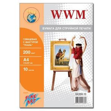 Бумага WWM Fine Art глянцевая "ткань" 200г/м2 А4 10л (GC200.10)
