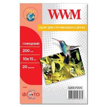 Бумага WWM Photo глянцевый 200г/м2 10х15см 20л (G200.F20/C)