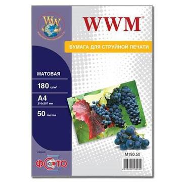 Папір WWM Photo матовий 180г/м2 A4 50л (M180.50)