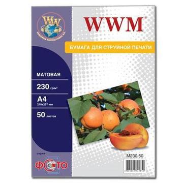 Папір WWM Photo матовий 230г/м2 A4 50л (M230.50)