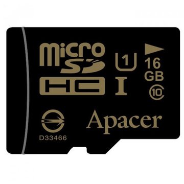Карта памяти APACER 16GB UHS-I Class 10 Apacer + SD adapter (AP16GMCSH10U1-R)