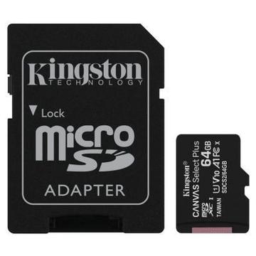 Карта пам'яті  Kingston MicroSDXC 64GB UHS-I A1 (Class 10) (card only)