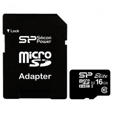 Карта пам'яті  Silicon Power 16Gb microSDHC UHS-I class 10 (SP016GBSTHBU1V10SP)