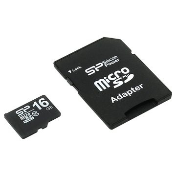 Карта пам'яті  Silicon Power 16Gb MicroSD class 10 (SP016GBSTH010V10SP)