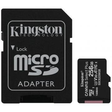Карта пам'яті  Kingston MicroSDXC 256GB UHS-I A1 Class 10 +SD adapter (SDCS2/256GB)