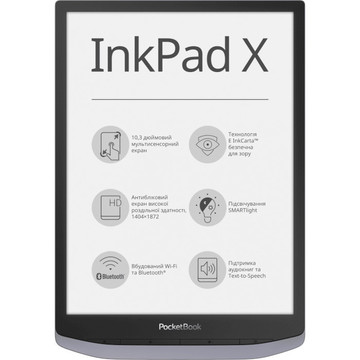 Електронна книга  PocketBook X Metallic Grey (PB1040-J-CIS)