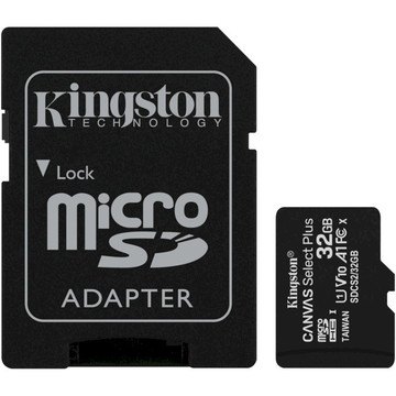Карта памяти Kingston 32GB microSDHC Canvas Select Plus 10 (SDCS2/32GB) (SDCS2/32GB)