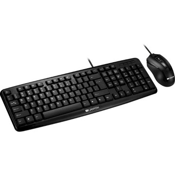 Комплект (клавіатура і мишка) Canyon CNE-CSET1-RU Black