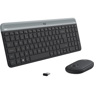 Комплект (клавиатура и мышь) Logitech MK470 Wireless Slim Graphite (920-009206)