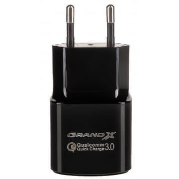 Зарядний пристрій Grand-X Quick Charge 3.0 1xUSB 1.5-3A Black (CH-550B)