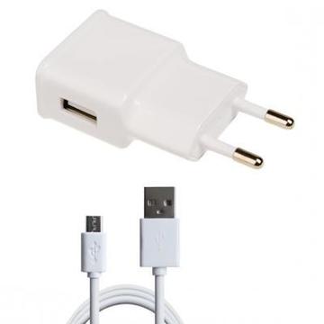 Зарядний пристрій Grand-X (1xUSB 1A) White (CH-765UMW) + microUSB кабель