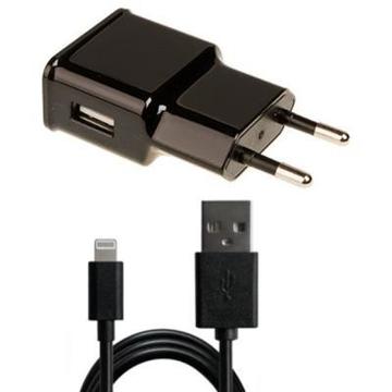 Зарядний пристрій Grand-X 1*USB, 2,1A, Black, + cable USB -> Lightning, Cu, 2.1А, 1m (CH03LTB)