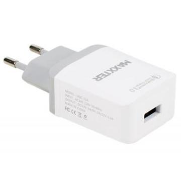 Зарядное устройство Maxxter 1 USB (Qualcomm) 5V/3A-9V/2A-12V/1.5A (UQC-22A)
