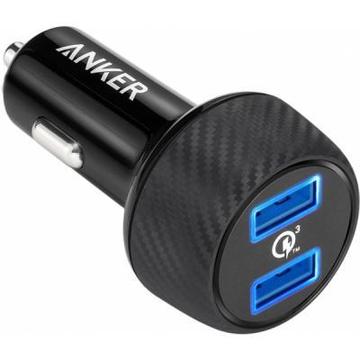 Зарядное устройство Anker PowerDrive - 2 Quick Charge 3.0 Ports V3 (Black) (A2228H11)