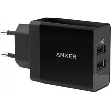 Зарядний пристрій Anker PowerPort 2 - 24W 2-port USB Power IQ V3 (Black) (A2021L11)