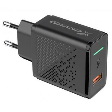 Зарядное устройство Grand-X Quick Charge 3.0 (1хUSB, 18W) Black (CH-650)