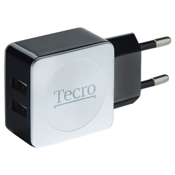 Зарядное устройство Tecro (2xUSB, 2.1A) Black, White (TR-CHG02-BW)
