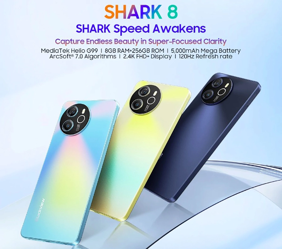 Blackview Shark 8 8/256GB Gold демонстрирует гладкий, простой и красивый дизайн.
